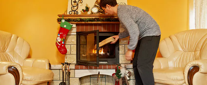Rusted Metal Fireplace Restoration in Auburn, Maine
