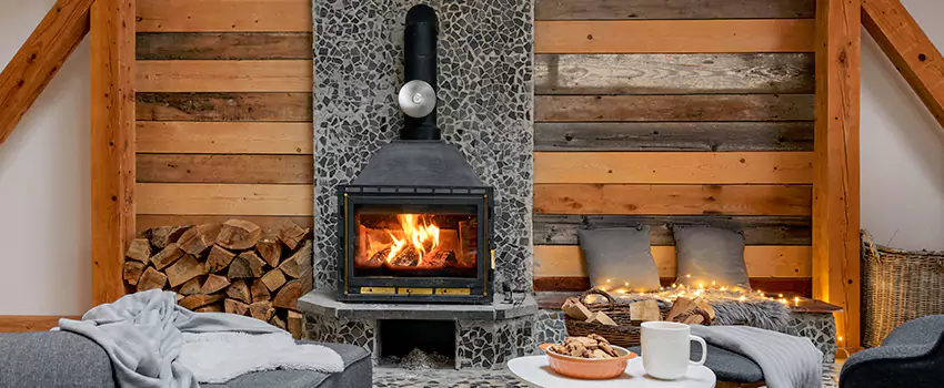 Thelin Hearth Products Direct Vent Gas Stove Fireplace Inspection in Auburn, Maine